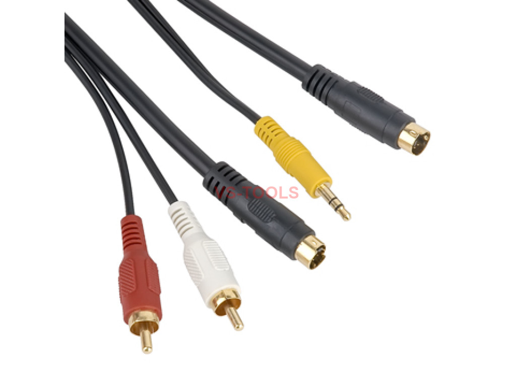 4 Pin SVideo 3.5mm Audio Video SVideo 2 RCA Cable For PC